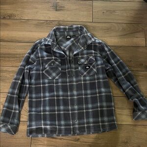 Quicksilver Button Down Plaid Fleece
